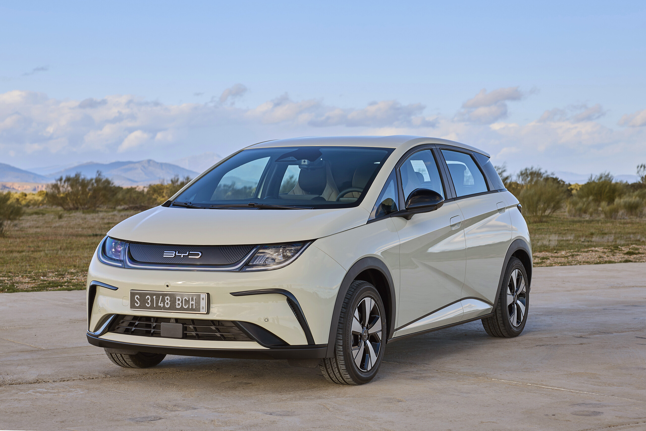 BYD Dolphin front three-quarter view — official BYD press image