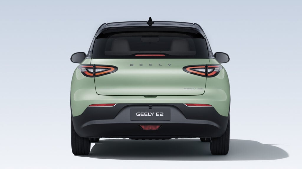 Geely E2 at charging station