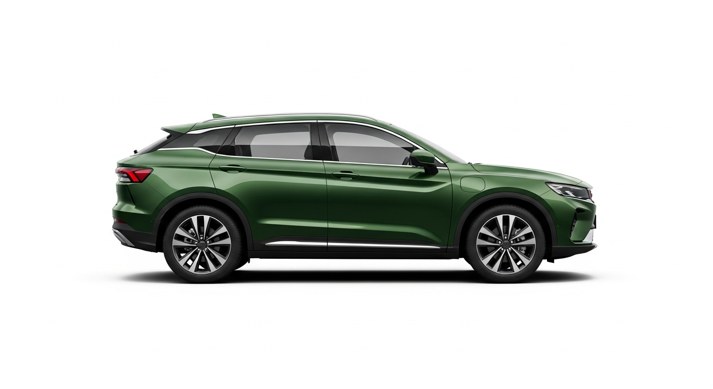 Concept render of a Geely E5 for illustrative purposes